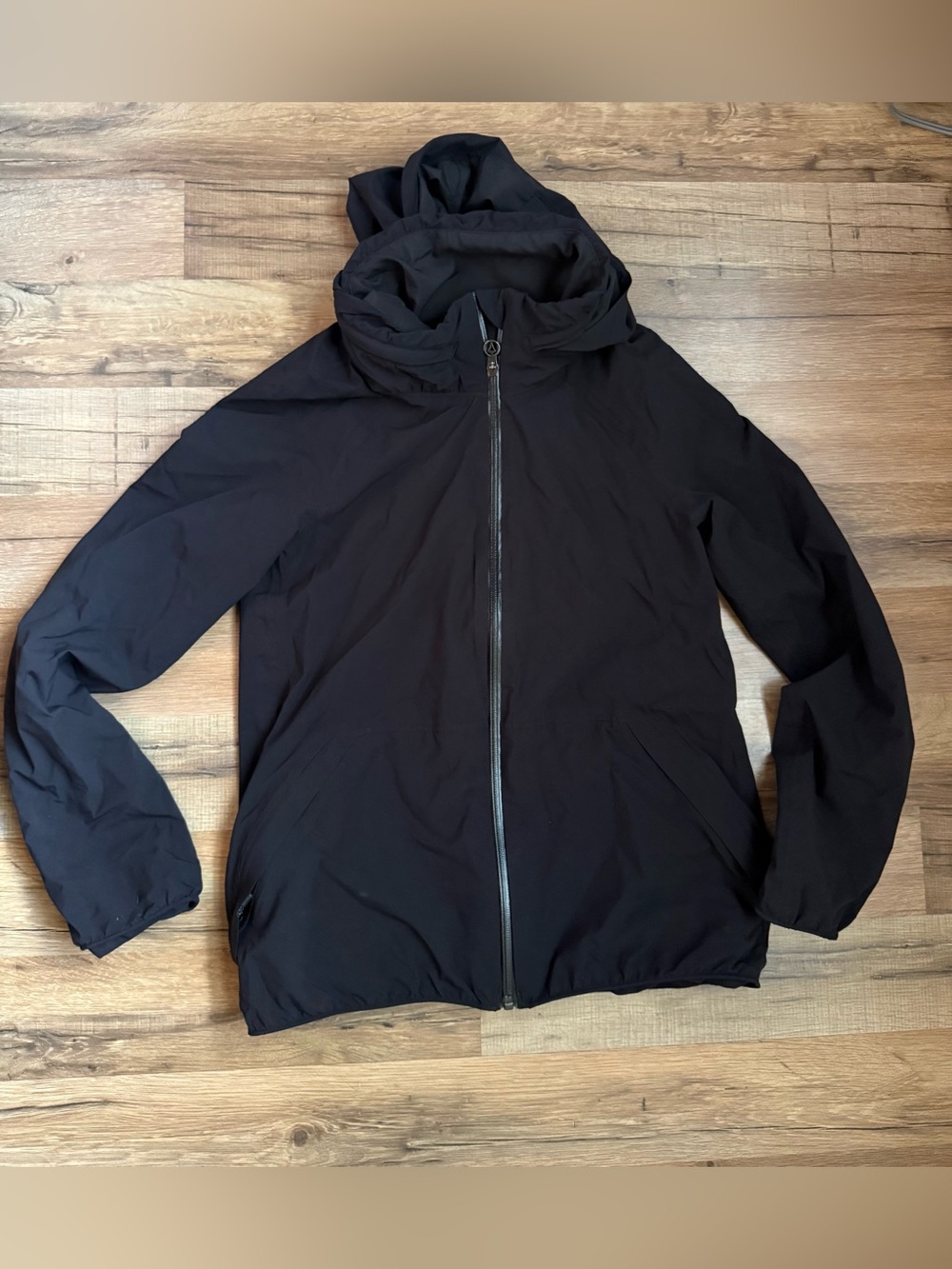 Ivivva Girls Black Hooded Windbreaker Jacket sz 14